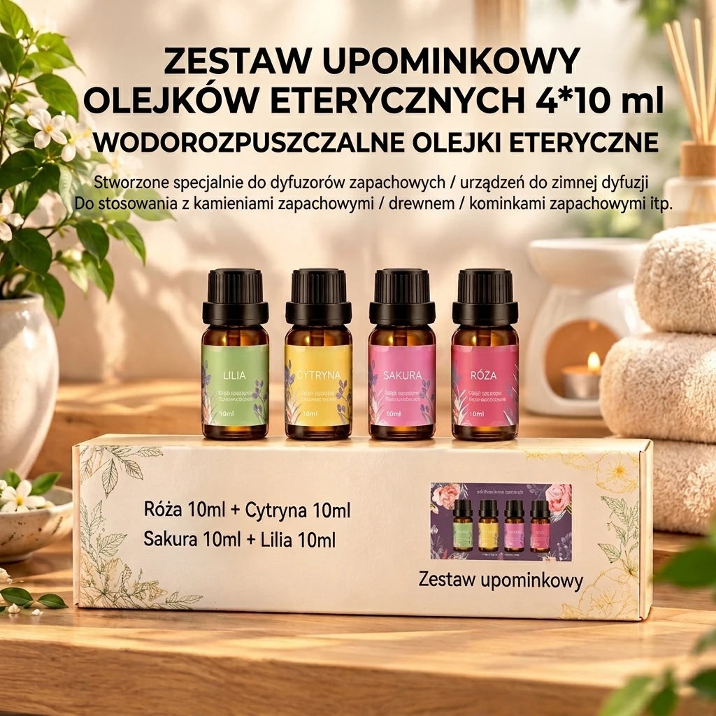 Zestaw 4 olejków eterycznych 10 ml