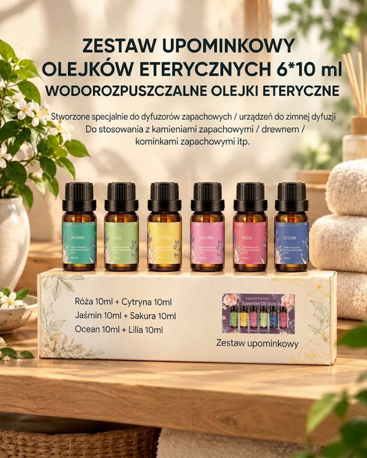 Zestaw 6 olejków eterycznych 10 ml